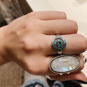 sterling silver & opal ring